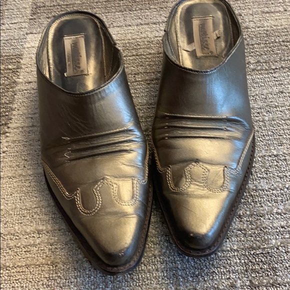 30%OFF BUNDLES! LEATHER MULES FLATS HEELED loafer - Picture 4 of 9